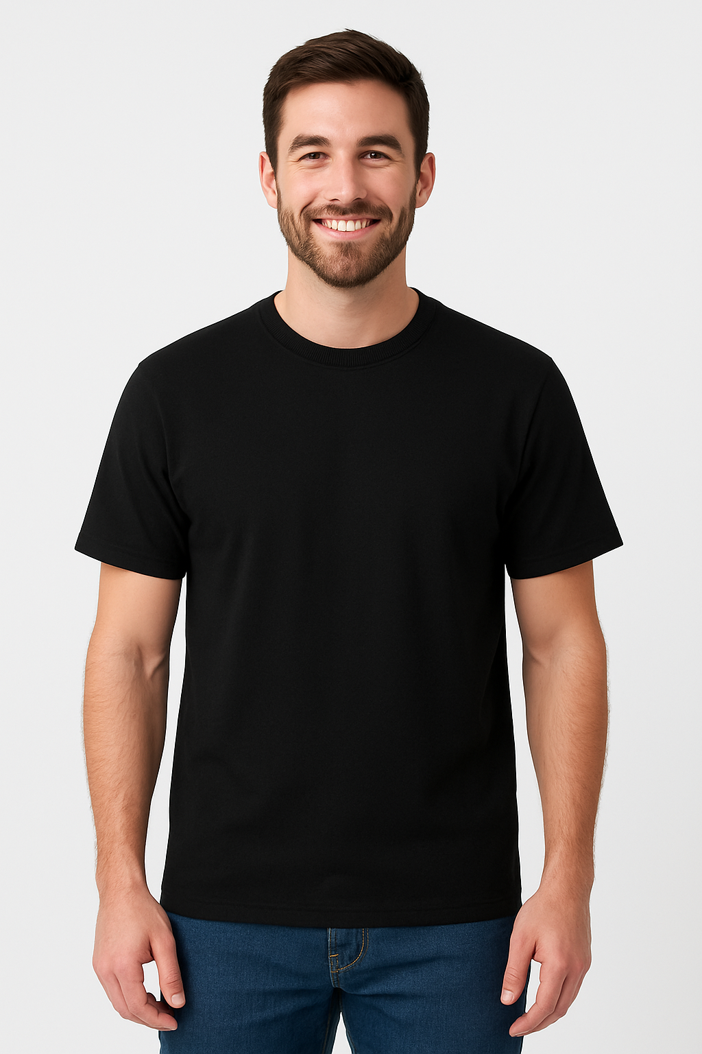 Mens Cotton Half Sleeve Round Neck T-shirt